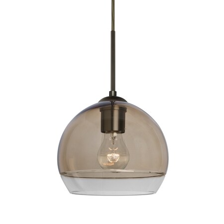 Besa Lighting Ally 8 Cord Pendant, Smoke/Clear, Bronze Finish, 1x60W Incandescent 1JT-ALLY8SM-BR